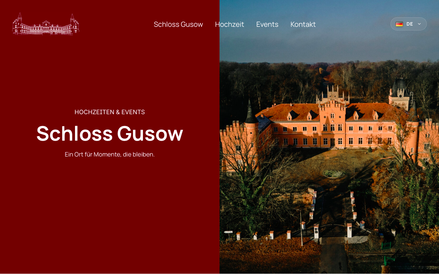 Schloss Gusow Webdesign